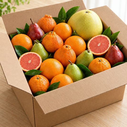Holiday Citrus & Pear Gift Box with oranges, pomelo and pears